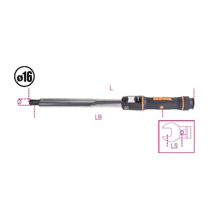 Beta 668N Click-Type Torque Bar, 10-50 Nm, Torque Accuracy: +/-3% 006680005